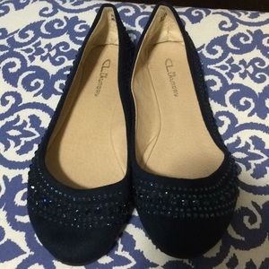 Sparkly Navy Blue Flats